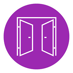 Image showing Open doors line icon.