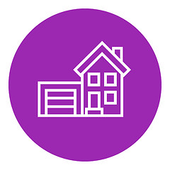 Image showing House with garage line icon.