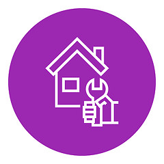 Image showing House repair line icon.