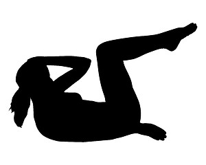 Image showing Silhouette of woman doing yoga