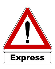 Image showing Attention sign with exclamation mark and added information