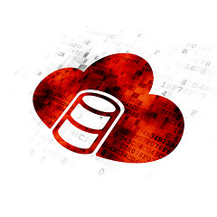 Image showing Database concept: Database With Cloud on Digital background