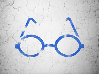 Image showing Education concept: Glasses on wall background