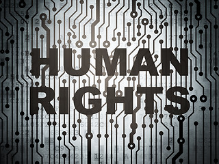 Image showing Politics concept: circuit board with Human Rights