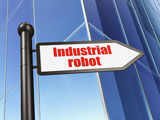 Image showing Industry concept: sign Industrial Robot on Building background