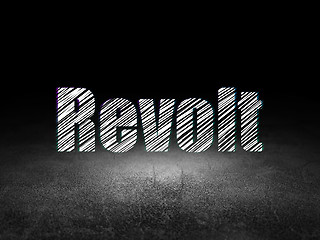 Image showing Political concept: Revolt in grunge dark room