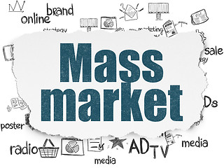 Image showing Marketing concept: Mass Market on Torn Paper background