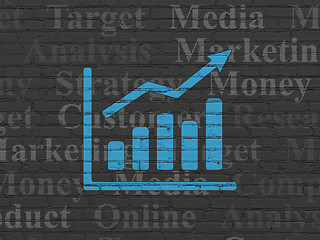 Image showing Marketing concept: Growth Graph on wall background