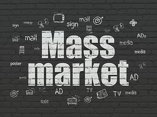 Image showing Advertising concept: Mass Market on wall background