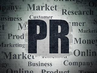 Image showing Marketing concept: PR on Digital Data Paper background