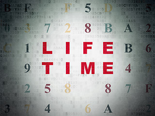 Image showing Time concept: Life Time on Digital Data Paper background