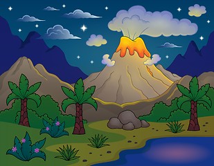 Image showing Prehistoric night landscape 2