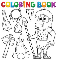 Image showing Coloring book prehistoric thematics 1