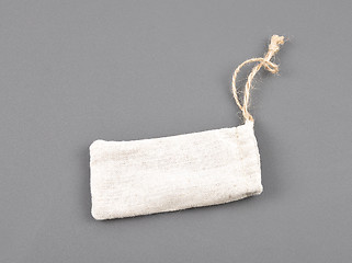 Image showing Linen pouch on gray background