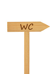 Image showing Wooden direction arrow on timber needle