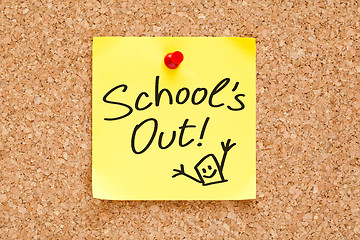 Image showing School Is Out Sticky Note