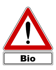 Image showing Attention sign with exclamation mark and added information