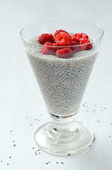 Image showing chia seed pudding with fresh berries