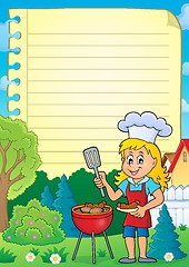 Image showing Lined paper with barbeque theme 2