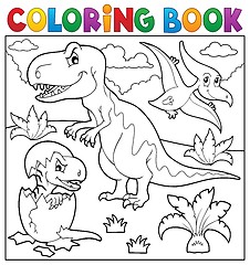 Image showing Coloring book dinosaur topic 9