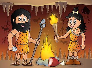 Image showing Cave people theme image 1