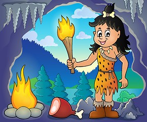 Image showing Cave woman theme image 1