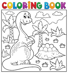 Image showing Coloring book dinosaur topic 8