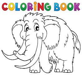 Image showing Coloring book mammoth theme 1