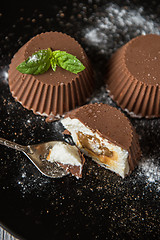 Image showing dessert from cream and chocolate