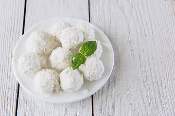 Image showing Homemade candies with coconut