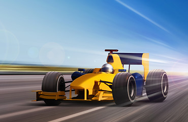 Image showing yellow race car