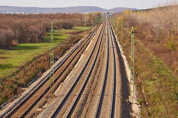 Image showing Railway tracks to the distance