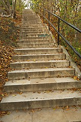 Image showing Autumn stairs in a park