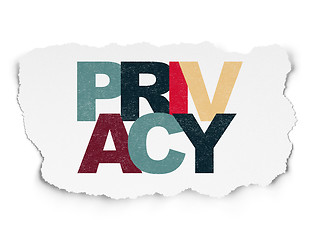 Image showing Protection concept: Privacy on Torn Paper background