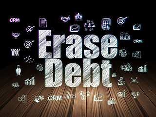 Image showing Finance concept: Erase Debt in grunge dark room