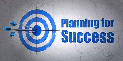 Image showing Finance concept: target and Planning for Success on wall background