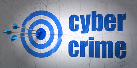 Image showing Security concept: target and Cyber Crime on wall background