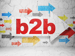 Image showing Finance concept: arrow with B2b on grunge wall background