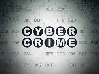 Image showing Protection concept: Cyber Crime on Digital Data Paper background