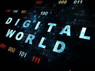 Image showing Information concept: Digital World on Digital background