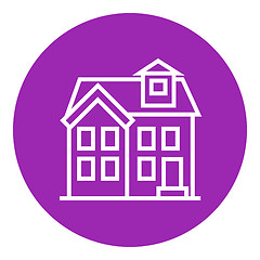 Image showing Two storey detached house line icon.