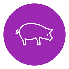 Image showing Pig line icon.