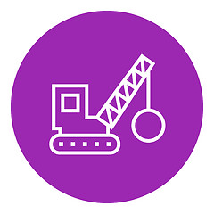 Image showing Demolition crane line icon.