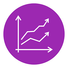 Image showing Growth graph line icon.