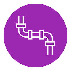 Image showing Water pipeline line icon.