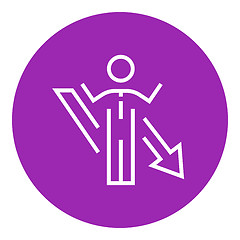 Image showing Businessman with arrow down line icon.