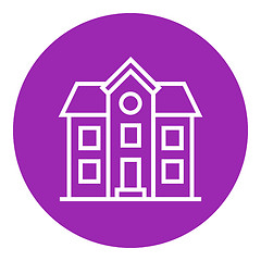 Image showing Two storey detached house line icon.