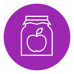 Image showing Apple jam jar line icon.