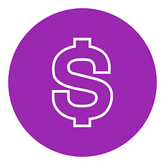 Image showing Dollar symbol line icon.