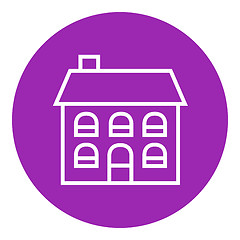 Image showing Two storey detached house line icon.